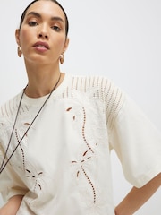 Футболка бойфренда с отделкой и пальмовым принтом River Island - Изображение 4 4