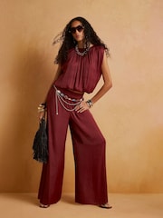 River Island Brown Elasticated Trouser - Image 1 of 4