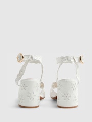 River Island White Broderie Block Heel Sandals - Image 4 of 6