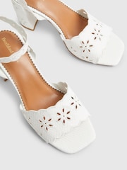 River Island White Broderie Block Heel Sandals - Image 6 of 6