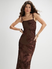River Island Brown Sleeveless Cornelli Maxi Dress - Image 2 of 4