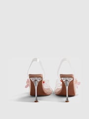River Island Pink Perspex Flower Heels Sandals - Image 3 of 5
