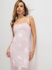 River Island Pink Sleeveless Cornelli Shell Maxi Dress - Image 3 of 4