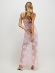 River Island Pink Sleeveless Cornelli Shell Maxi Dress - Image 4 of 4