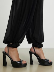 River Island Black Platform Heeled Sandals - Image 1 of 5