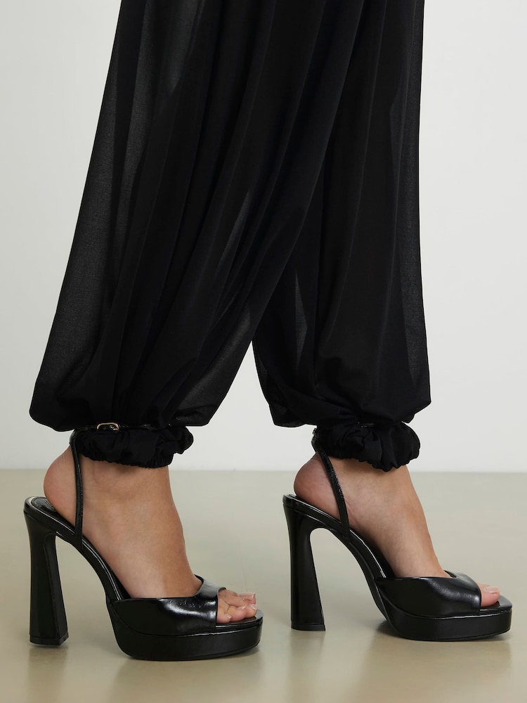 River Island Black Platform Heeled Sandals - Image 1 of 5 River Island Black Platform Heeled Sandals - Image 1 of 5
