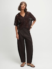 River Island Brown Crochet Stitch Cardigan - Image 1 of 4