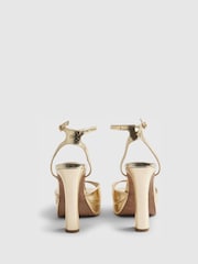 River Island Gold Platform Heeled Sandals - Image 4 of 5