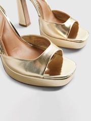 River Island Gold Platform Heeled Sandals - Image 5 of 5