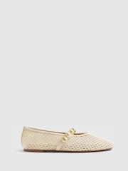 River Island Cream Crochet Embellished Ballet Pumps - Image 2 of 6