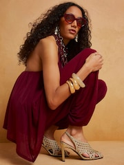 River Island Gold Caged Heeled Sandals - Image 1 of 6
