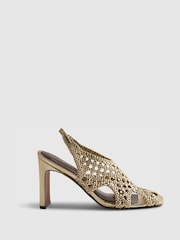 River Island Gold Caged Heeled Sandals - Image 3 of 6