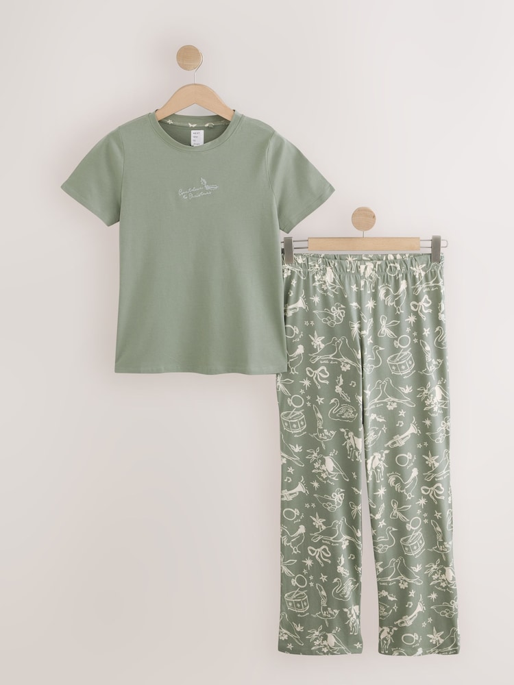 Sage Green 12 Days of Christmas - 短袖睡衣 - 圖片 1/3