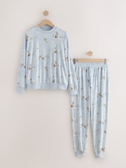 Light Blue Woodland Cosy Long Sleeve Pyjamas Set - Image 1 of 3