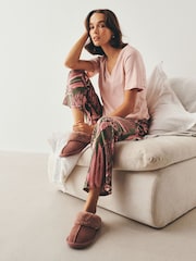 Pink Palms Short Sleeve Pyjamas - Image 3 of 5
