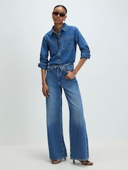 River Island Blue Long Sleeve Western Denim Shirt - Image 3 of 4