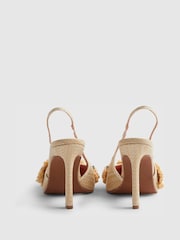 River Island Brown Raffia Flower Court Heels - Image 5 of 6