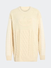 adidas Originals Beige Cable Knit Jumper - Image 6 of 6