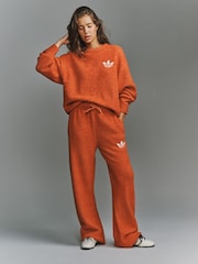 adidas Burnt Orange Original  Knit Essentials Boucle Trousers - Image 1 of 5
