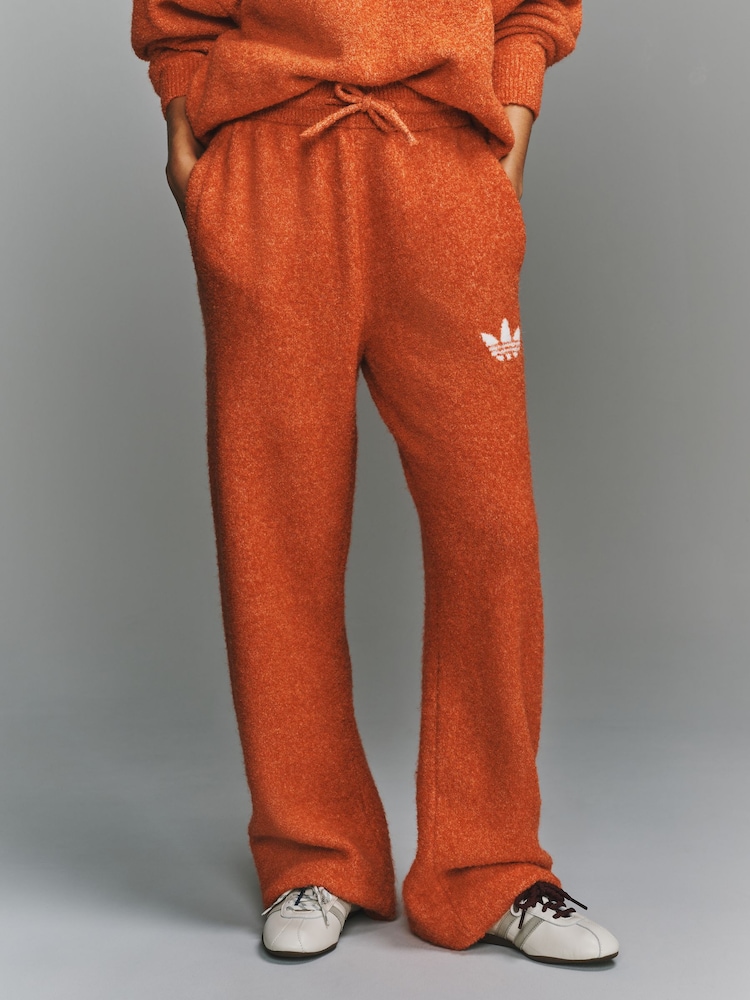 adidas Burnt Orange Original  Knit Essentials Boucle Trousers - Image 2 of 5