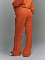 adidas Burnt Orange Original  Knit Essentials Boucle Trousers - Image 3 of 5