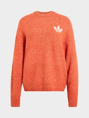 adidas originals Burnt Orange Knit Essentials Boucle Crew Neck Jumper - Image 5 of 5