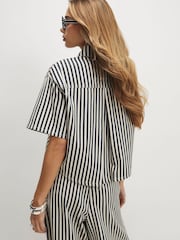 River Island White Denim Striped Boxy Shirt - Image 2 of 4