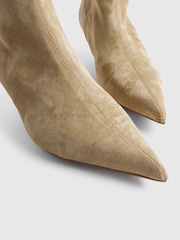 River Island Brown Faux Suede Pointed Toe Sock Boots - Image 6 of 6