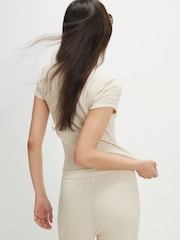 River Island Brown Short Sleeve Textured T-Shirt - Image 2 of 4