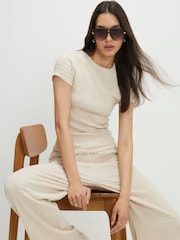 River Island Brown Short Sleeve Textured T-Shirt - Image 3 of 4