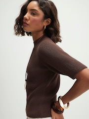 River Island Knitted Rib T-Shirt - Bilde 4 av 4
