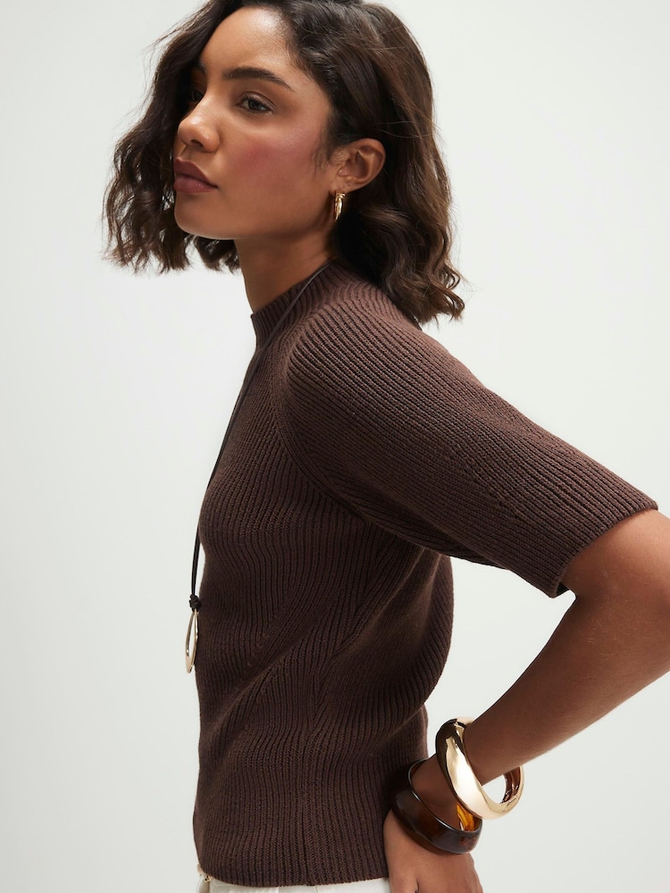 River Island Knitted Rib T-Shirt - Bilde 4 av 4