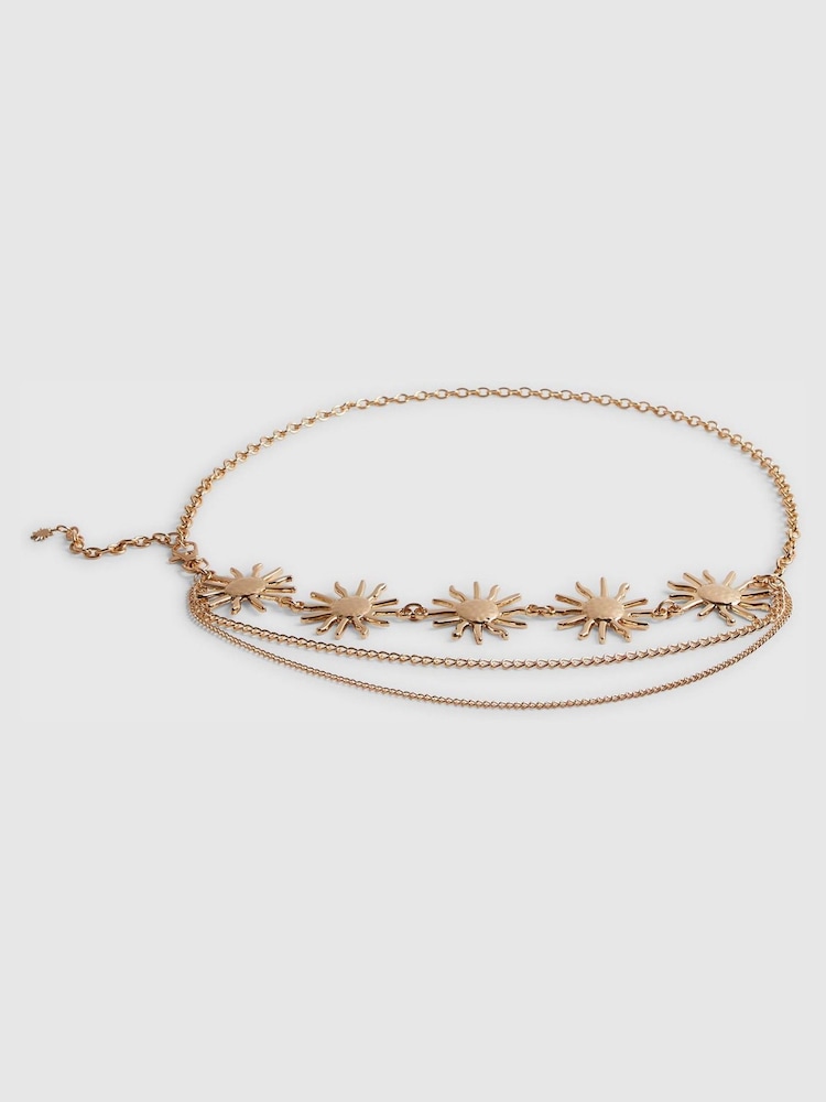 River Island Gold Sun Chain Belt - Image 1 of 1