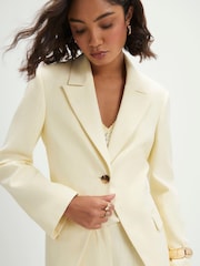 River Island Yellow Textured Cinched Blazer - Image 4 of 4