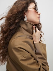 River Island Green Utiltiy Zip Through Harrington Jacket - Image 4 of 4