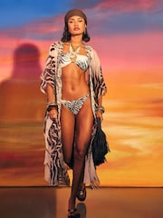 River Island Cream Zebra Print Kimono Cover-Up - Image 4 of 4