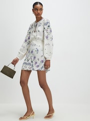River Island White Long Sleeve Floral Mini Dress - Image 3 of 4
