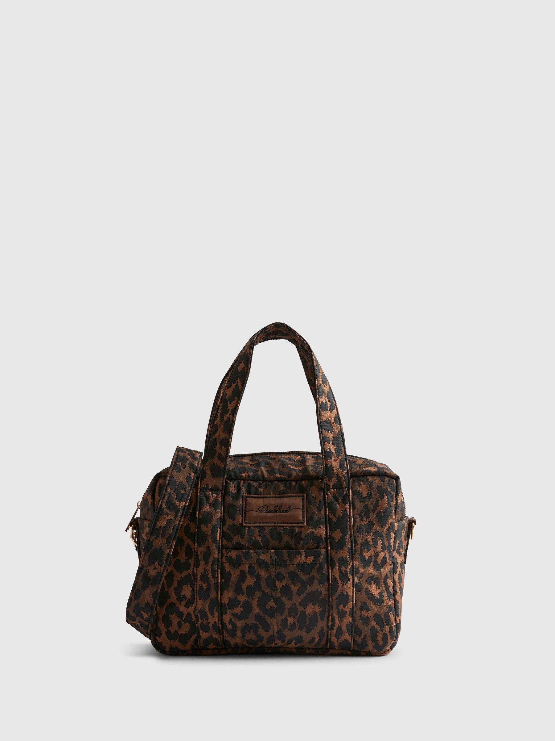 Buy River Island Brown Leopard Canvas Holdall Bag from the Next UK