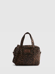 River Island Brown Leopard Canvas Holdall Bag - Image 3 of 6