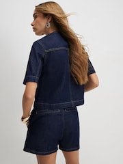 River Island Blue Button Front Denim Skort - Image 2 of 4