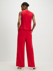 River Island Red Scallop Trim Wide Leg Trousers - Image 2 of 4