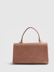 River Island Pink Lock Front Faux Suede Tote Bag - Image 2 of 6