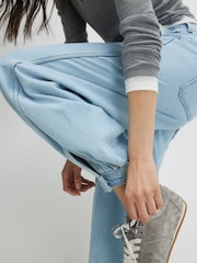 River Island Blue Soft Denim Pleated Balloon Jeans - Image 3 of 4