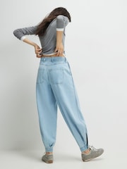 River Island Blue Soft Denim Pleated Balloon Jeans - Image 4 of 4