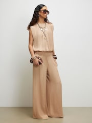 River Island Brown Sleeveless Bubble Hem Top - Image 3 of 4