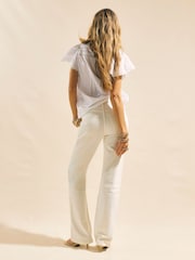 River Island White High Rise Stretch Straight Jeans - Image 4 of 4