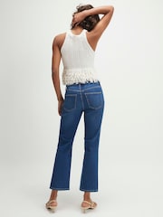 River Island Blue High Rise Cropped Kick Flare Jeans - Image 2 of 4