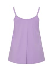 Yours Curve Purple Ribbed Swing Buttoned Cami - Image 6 of 6