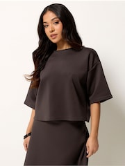 PixieGirl Petite Brown Boxy T-Shirt - Image 1 of 5