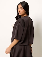 PixieGirl Petite Brown Boxy T-Shirt - Image 3 of 5